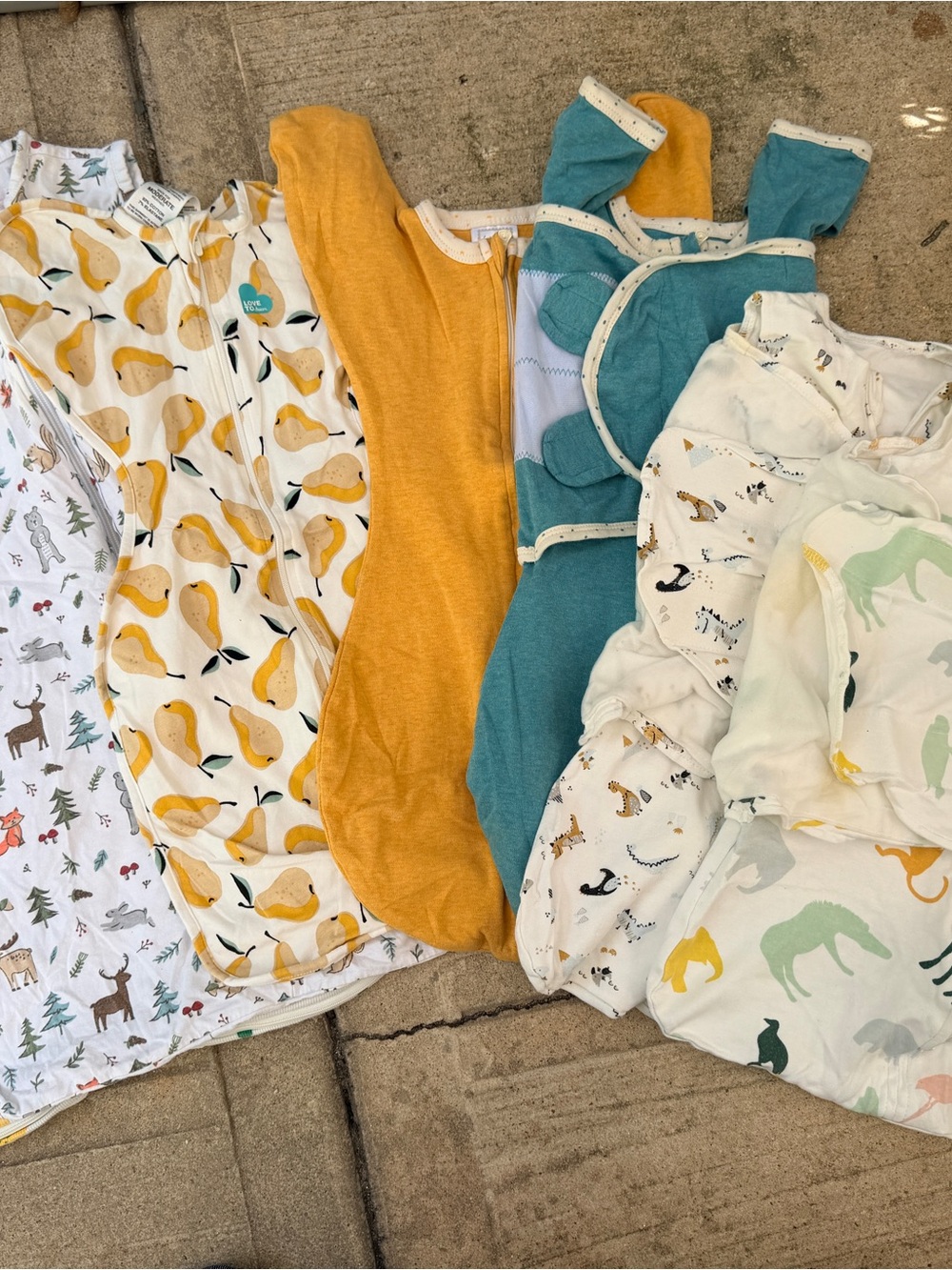 Love to Dream/Swaddle Design Yellow & Teal Kids Sleep Sacks Bundle